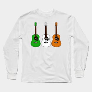 Acoustic Guitar Irish Flag Guitarist St Patrick's Day Long Sleeve T-Shirt